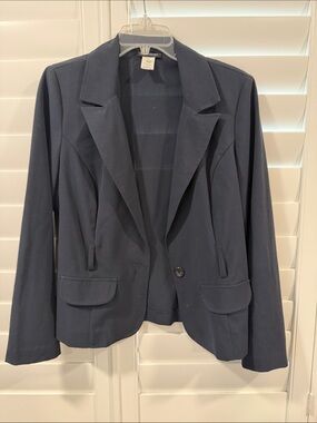 Courtenay Navy Single-Button Blazer